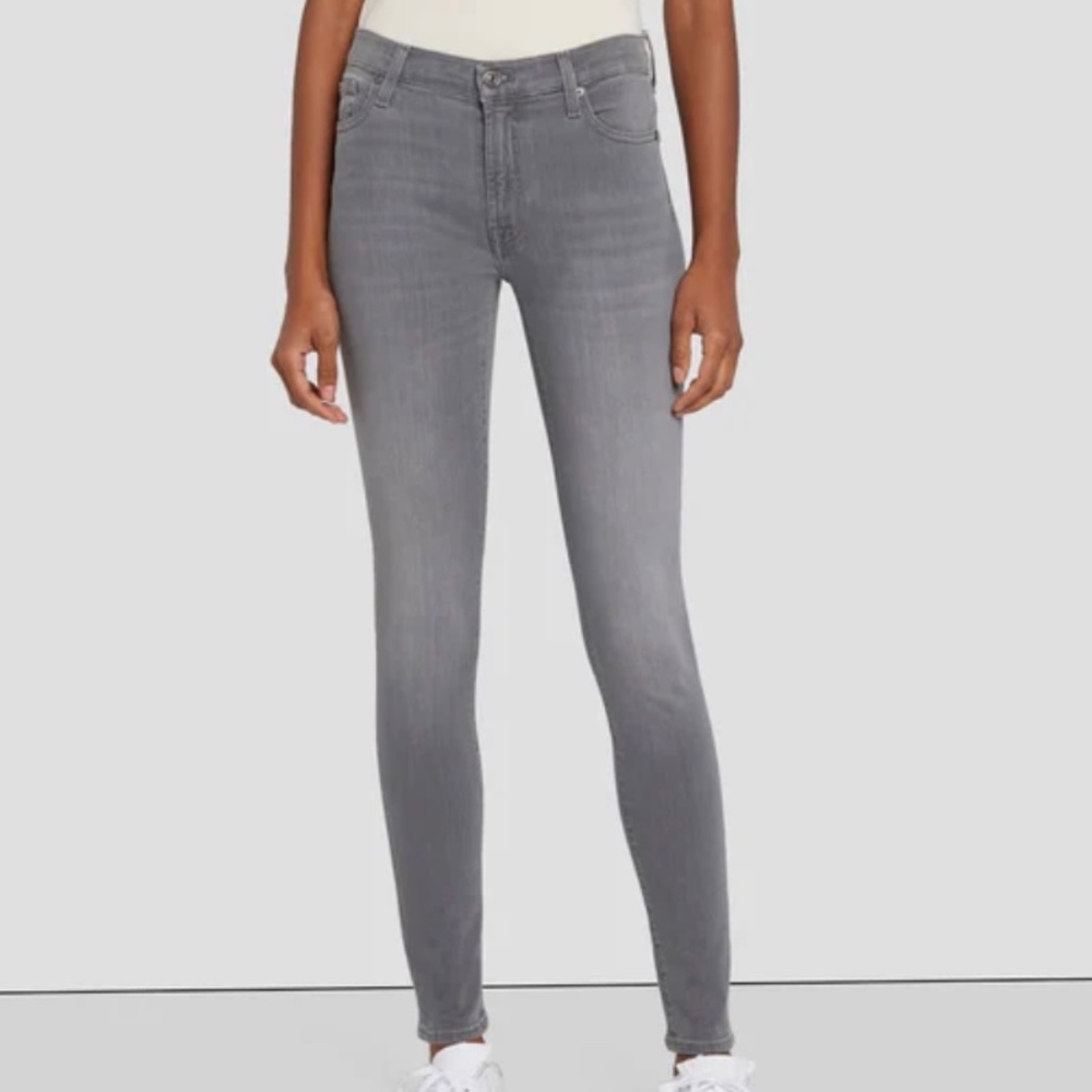 7 For All Mankind Grey Skinny Jeans